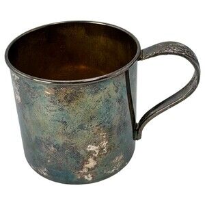 1950's Rogers 18 1628 Silver Plated Baby Cup Engraved "RONNIE" Mug Child Kid VTG